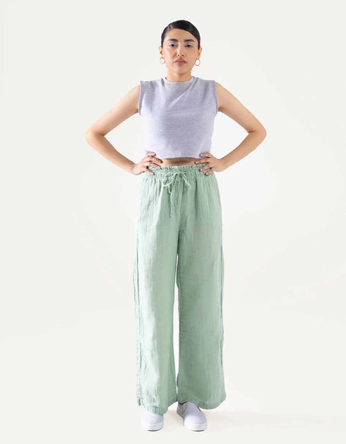 WIDE LEG MUSLIN TROSER